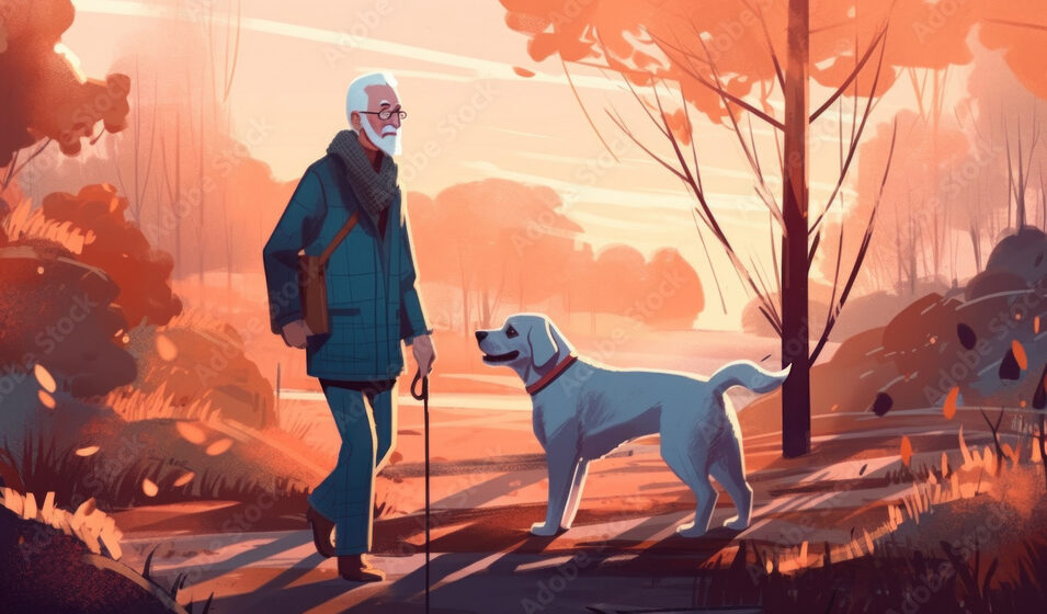 7 Astonishing Communal Memorials You Can Create for Your Departed Pet A senior citizen and his dog take a relaxing walk through the city, enjoying the sights and sounds. Generative AI